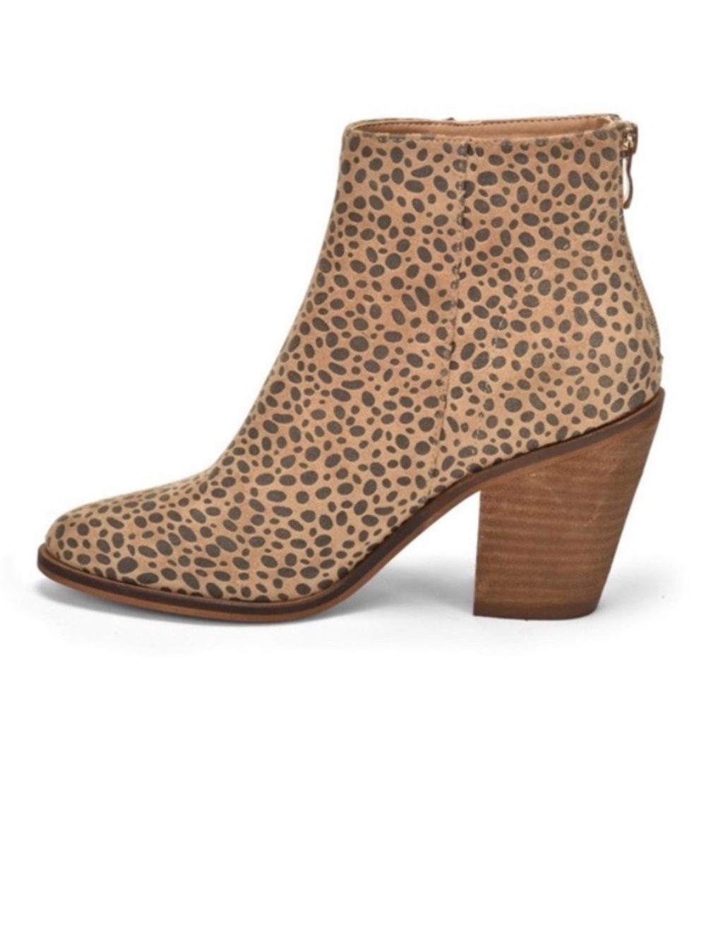 VINTAGE HAVANA Rook Leopart Ankle Bootie Animal Print Suede Leather Western